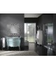 MOBILE BAGNO ARREDO LACCATO ACQUA MARINA SWAROVSKI CON SPECCHIERA DESIGN VENETO