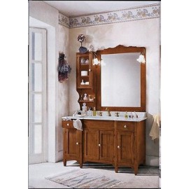 MOBILE BAGNO ARREDO LEGNO MASSELLO ARTE POVERA CLASSICO CON SPECCHIERA