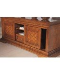 TV STAND BENCH HOLZ INLAID ROMBI X WOHNZIMMER