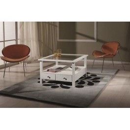 TAVOLINO BASSO QUADRATO LACCATO BIANCO