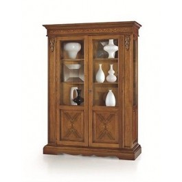 VITRINE CABINET BIBLIOTHÈQUE INCRUSTE 2 BOIS ANTEBASSANO
