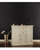 MOBILE CABINET 3 DOORS PAINTED IVORY ANTIQUE