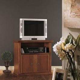 SOPORTE DE TV CON ARTE POBRE Hall de entrada de madera de nogal