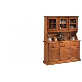 Armario EN MADERA DE PINO BASE + ELEVACIÓN DE COLOR MIEL CRISTALLIERA - WALNUT - NATURAL