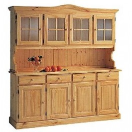 Armario EN MADERA DE PINO BASE + ELEVACIÓN DE COLOR MIEL CRISTALLIERA - WALNUT - NATURAL