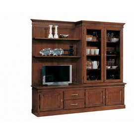 PARETE SOGGIORNO LEGNO COLORE NOCE CON INTARSIO X SOGGIORNO PRODOTTO VENETO