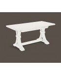 TAVOLO LEGNO 180 X 100ALLUNGABILE LACCATO BIANCO - AVORIO ANTICATO