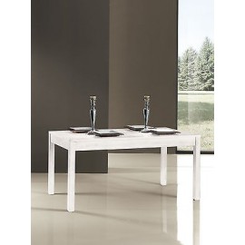 WOODEN TABLE 160 X 90ALLUNGABILE MATT WHITE - IVORY ANTIQUE