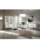 TABLE OVALE 160 TOUS BOIS MODERNE BLANC BRILLANT BOIS X SALON