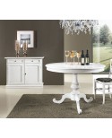 ROUND TISCH-weiß lackiertes Holz X Wohnzimmer Küche - verschiedene Farben und Größe