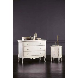 COMO' LACCATO BIANCO LEGNO MASSELLO CASSETTIERA LEGNO