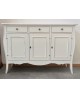 CREDENZA - SOLO BASE SAGOMATA LACCATO BIANCO LEGNO MASSELLO