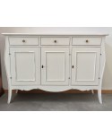 CREDENZA - SOLO BASE SAGOMATA LACCATO BIANCO LEGNO MASSELLO