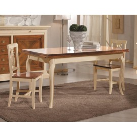 TAVOLO LEGNO BICOLORE PROVENZALE 140X85 ALLUNGABILELEGNO MASSELLO