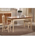 TAVOLO LEGNO BICOLORE PROVENZALE 100X100 ALLUNGABILELEGNO MASSELLO