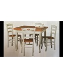 TAVOLO LEGNO 130X85 ALL E 4 SEDIE COME FOTO BICOLORE COUNTRY ITALIANO
