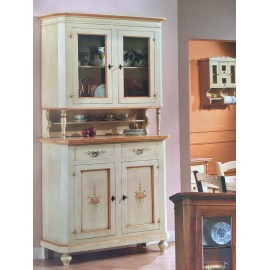 DRESSER CABINET BASE + LIFT WOODEN DECORATED COLOR ANTIQUE IVORY