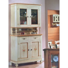DRESSER CABINET BASE + LIFT WOODEN DECORATED COLOR ANTIQUE IVORY