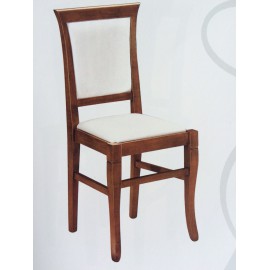 SEDIA LEGNO COLORE NOCE SEDUTA E SCHIENA IMBOTTITA