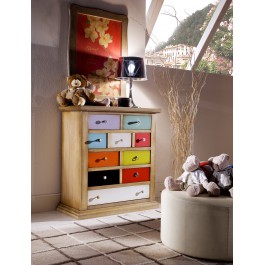 CHEST WITH HARLEQUIN - WOOD - MADE IN ITALY