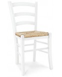 STUHL VON 4 STüHLEN MIT HOLZ. MATT WEISS WOHNZIMMER LOUNGE KÜCHE STROH X