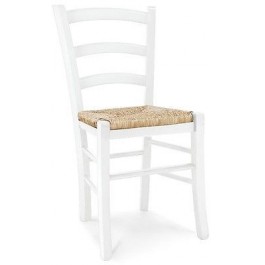 WEISS MATT Stuhl aus Holz SEAT STROH X KÜCHE WOHNZIMMER