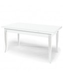 TAVOLO BIANCO OPACO ALLUNGABILE 120 /200 X 80 LEGNO MASSELLO LACCATA BIANCO