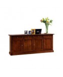 MOBILE CREDENZA 4 ANTE LEGNO COL NOCE SCURO ARTE POVERA