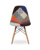 CHAIR DESIGN PATCHWORK FABRIC WITH LEGS IN BEECHWOOD