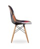 CHAIR DESIGN PATCHWORK FABRIC WITH LEGS IN BEECHWOOD