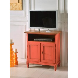 TV STAND HOLZ cerata ANTIKE ALTE ORANGE VERSCHIEDENE FARBEN