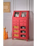 DISPENSA IN LEGNO CERATA ANTICATA ROSSO ANTICO VARI COLORI