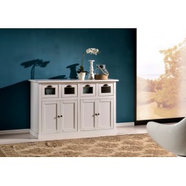 CREDENZA COUNTRY AMERICANO IN LEGNO COLORE BIANCO SPIGOLATO - VARI COLORI