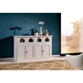 CREDENZA COUNTRY AMERICANO IN LEGNO COLORE BIANCO SPIGOLATO - VARI COLORI