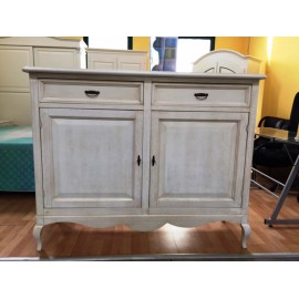 CREDENZA IN LEGNO COLORE BIANCA DECAPE SPAZZOLATA