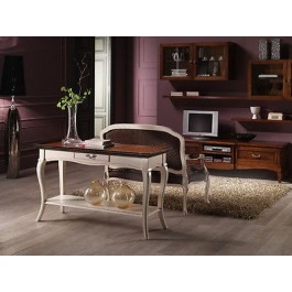 CONSOLE TABLE WITH WHITE WOOD gleaned BICOLORE WALNUT
