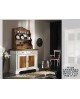 MOBILE CREDENZA BASE LEGNO MASSELLO COL BIANCO ANTICATO BICOLORE X SALA SALOTTO