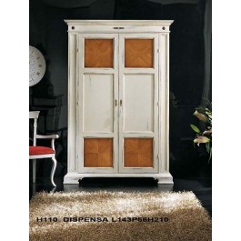 PANTRY CABINET WITH 2 SHELVES AND DRAWER INTERIORS WOOD BICOLORE
