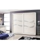 PORTES EN BOIS ARMOIRE COULISSANTE BLANC BRILLANT ARGENT LEAF