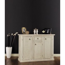 Armario móvil 3 PUERTAS 1 CASS PINTADO MARFIL ANTIQUE