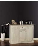 MOBILE CREDENZA 3 ANTE 1 CASS LACCATO AVORIO ANTICATO