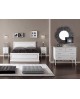 BEDROOM GLOSS WHITE WOOD BED COMO 'COMODINO