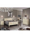 CAMERA DA LETTO LACCATO AVORIO DECORI LEGNO MASSELLO LETTO COMO' COMODINO