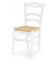 SEDIA SEDIE LEGNO COL. BIANCO OPACO SEDUTA PAGLIA X CUCINA provenzale