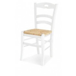 SEDIA SEDIE LEGNO COL. BIANCO OPACO SEDUTA PAGLIA X CUCINA provenzale