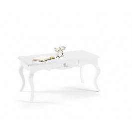 TAVOLO BIANCO OPACO PIANO IN LEGNO 100 X 50 X h 45 TAVOLINO BASSO X SALOTTO