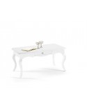 TAVOLO BIANCO OPACO PIANO IN LEGNO 100 X 50 X h 45 TAVOLINO BASSO X SALOTTO
