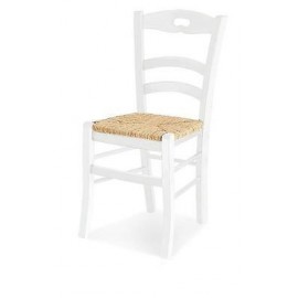 6 PEZZI SEDIA SEDIE LEGNO COL. BIANCO OPACO SEDUTA PAGLIA X CUCINA provenzale