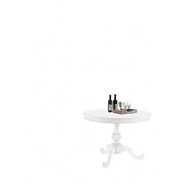 MATT BLANC TABLE RONDE DIAM 120 - RONDE EN BOIS MASSIF LAQUÉ BLANC