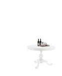 MATT BLANC TABLE RONDE DIAM 120 - RONDE EN BOIS MASSIF LAQUÉ BLANC
